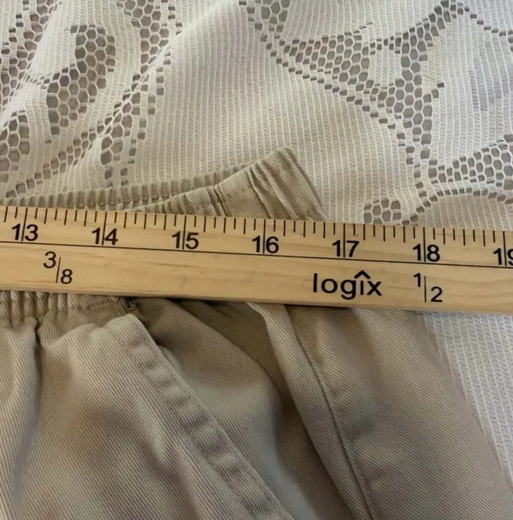 Coldwater Creek Womens Beige Elastic Waist Straight Leg Pants 20W/ W34”/L24”